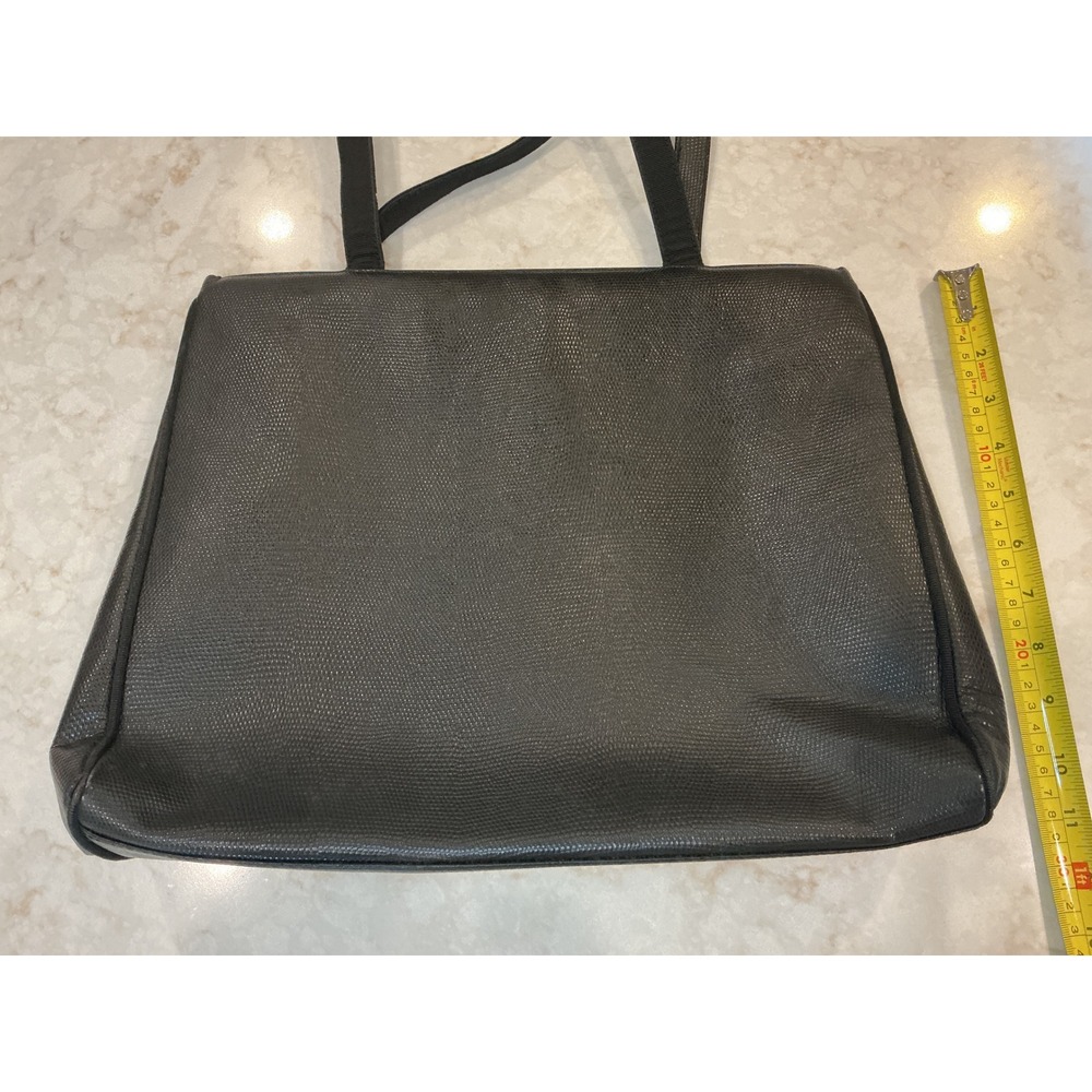 Salvatore Ferragamo Tote Bag Lizard Embossed Leather Handbag Purse - Picture 2 of 8
